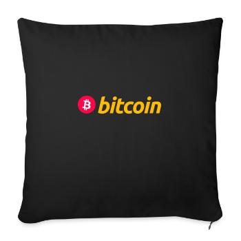 Bitcoin (Bitcoin) - Sofakissenbezug 45 x 45 cm - Schwarz - Vorne