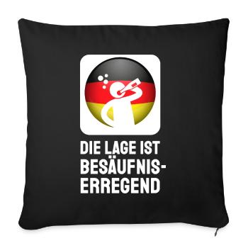 Die Lage ist Besäufniserregend Deutschland Flagge - Sofakissenbezug 45 x 45 cm - Schwarz - Vorne