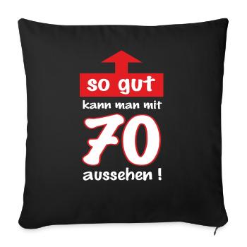 BD - Pfeil so gut kann man mit 70 aussehen - - Sofakissenbezug 45 x 45 cm - Schwarz - Vorne