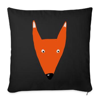 Fox head mam - Sofa pillowcase 17,3'' x 17,3'' (45 x 45 cm) - black - Front