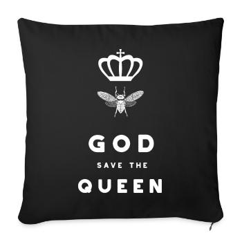 God Save The Queen Bee. Funny sayings. Bee. - Sofa pillowcase 17,3'' x 17,3'' (45 x 45 cm) - black - Front