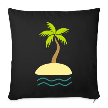 Palm Island Beach Holiday Sea Summer Holiday - Housse de coussin décorative 45 x 45 cm - noir - Devant