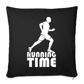 Icône de temps d’exécution Icône du logo Illustration graphique - Housse de coussin décorative 45 x 45 cm - noir - Devant