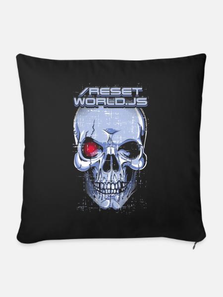 reset world JS - Sofakissenbezug 45 x 45 cm - Schwarz