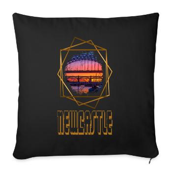 Newcastle Angleterre UK City Skyline Love Gold - Housse de coussin décorative 45 x 45 cm - noir - Devant