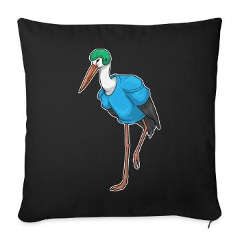 Sports de football américain à Stork - Housse de coussin décorative 45 x 45 cm - noir - Devant