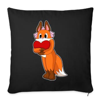 Mariage Fox Bride Heart - Housse de coussin décorative 45 x 45 cm - noir - Devant