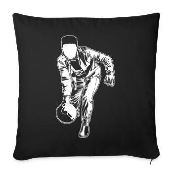 Bowling Drawing - Sofa pillowcase 17,3'' x 17,3'' (45 x 45 cm) - black - Front
