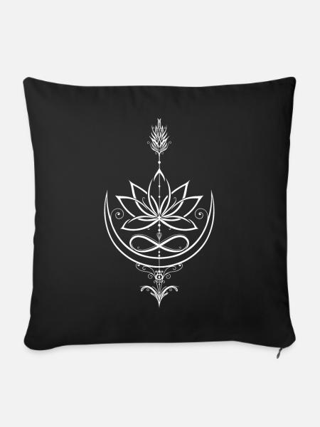 Lotus Lotusblume Yoga Pfeil - Sofakissenbezug 45 x 45 cm - Schwarz