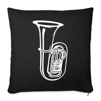 Croquis de tuba - Housse de coussin décorative 45 x 45 cm - noir - Devant