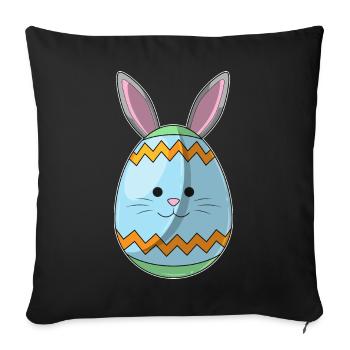 Easter Egg Easter Bunny Ears - Sofa pillowcase 17,3'' x 17,3'' (45 x 45 cm) - black - Front