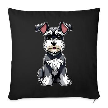 Cute little schnauzer dog - Sofa pillowcase 17,3'' x 17,3'' (45 x 45 cm) - black - Front