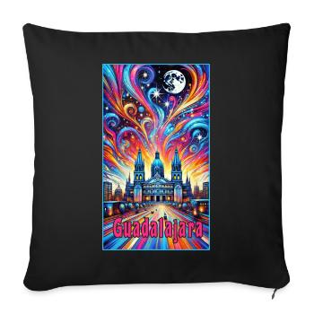 Guadalajara Mexico colorful design - Sofa pillowcase 17,3'' x 17,3'' (45 x 45 cm) - black - Front