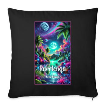 Parotonga Cook Islands vacation palm trees - Sofa pillowcase 17,3'' x 17,3'' (45 x 45 cm) - black - Front