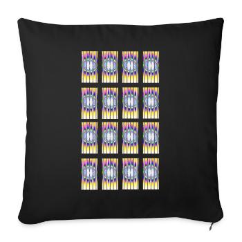 Hypnotic design Type-1 - Sofa pillowcase 17,3'' x 17,3'' (45 x 45 cm) - black - Front