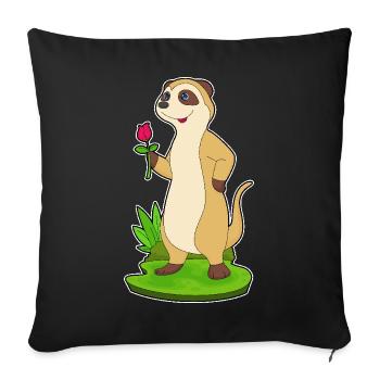 Rose de suricate - Housse de coussin décorative 45 x 45 cm - noir - Devant