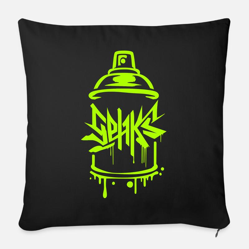Sehks Grüne Flasche - Sofakissenbezug 45 x 45 cm - Schwarz