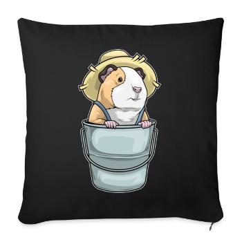 Guinea pig farmer bucket farm - Sofa pillowcase 17,3'' x 17,3'' (45 x 45 cm) - black - Front