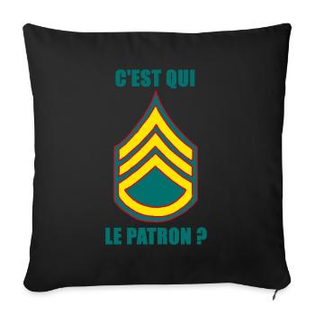 Who's the ? - Sofa pillowcase 17,3'' x 17,3'' (45 x 45 cm) - black - Front