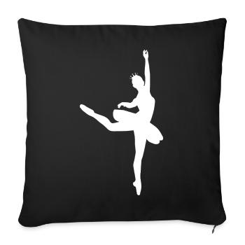 Minimalist ballet silhouette ballerina women - Sofa pillowcase 17,3'' x 17,3'' (45 x 45 cm) - black - Front