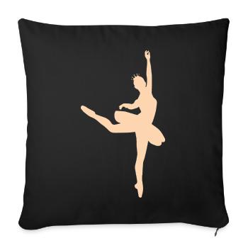 Minimalist ballet silhouette ballerina women - Sofa pillowcase 17,3'' x 17,3'' (45 x 45 cm) - black - Front