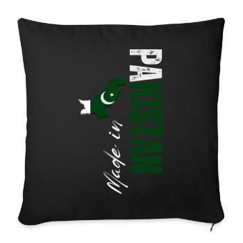 Fabriqué au Pakistan, design vertical - Housse de coussin décorative 45 x 45 cm - noir - Devant