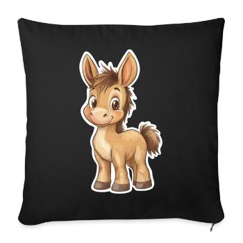 donkey - Sofa pillowcase 17,3'' x 17,3'' (45 x 45 cm) - black - Front