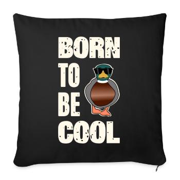 Dicton cool de canard - Housse de coussin décorative 45 x 45 cm - noir - Devant