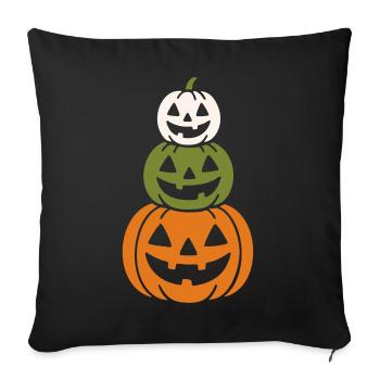 Halloween jack-o'-lantern motif - Sofa pillowcase 17,3'' x 17,3'' (45 x 45 cm) - black - Front