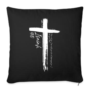 Croix - Isaïe 41:10 - Housse de coussin décorative 45 x 45 cm - noir - Devant