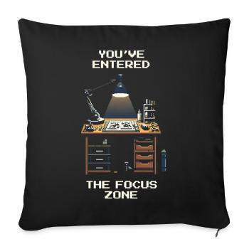 In the Focus Zone | Model Making & Miniatures - Sofa pillowcase 17,3'' x 17,3'' (45 x 45 cm) - black - Front
