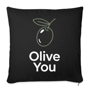 Olive You – Clean Minimal - Sofa pillowcase 17,3'' x 17,3'' (45 x 45 cm) - black - Front