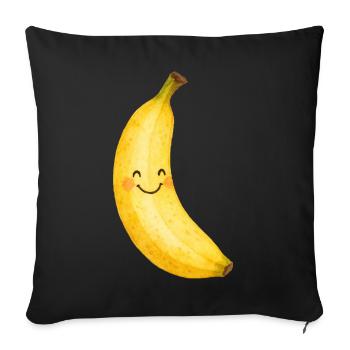 Smiling Banana Kawaii Fruit Kids Baby Fruit - Sofa pillowcase 17,3'' x 17,3'' (45 x 45 cm) - black - Front