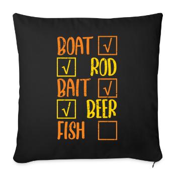 Pêcheurs Pêcheurs Pêcheurs Pêcheurs Pêcheurs Sportifs - Housse de coussin décorative 45 x 45 cm - noir - Devant