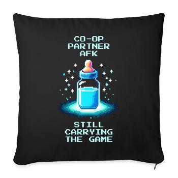 Co-Op Partner AFK | Dad wears anyway - Sofa pillowcase 17,3'' x 17,3'' (45 x 45 cm) - black - Front