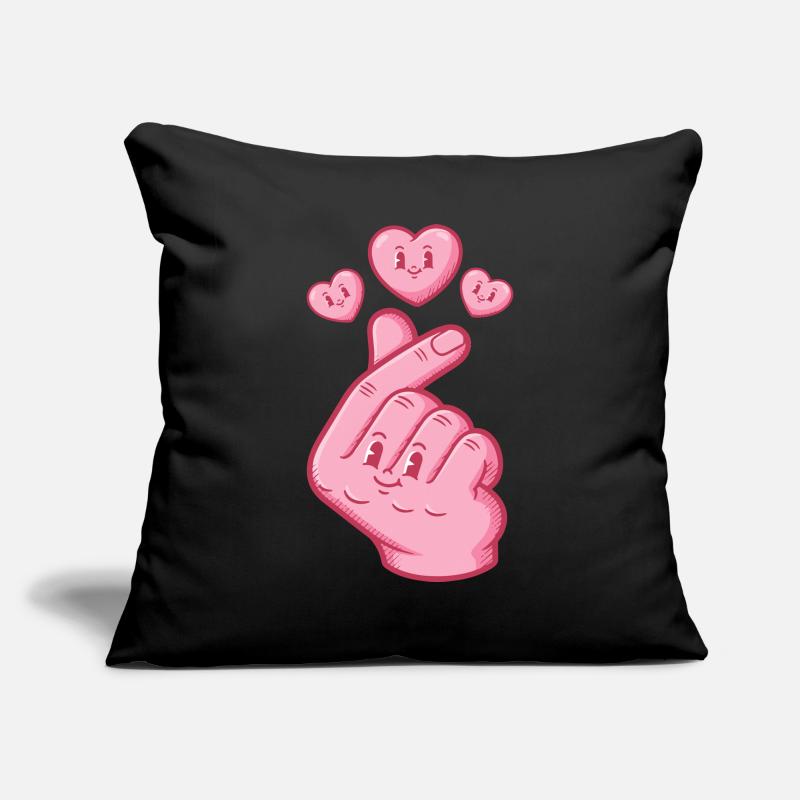 Kpop Musique coréenne Doigts mignons Amour Anime Housse de coussin décorative 45 x 45 cm