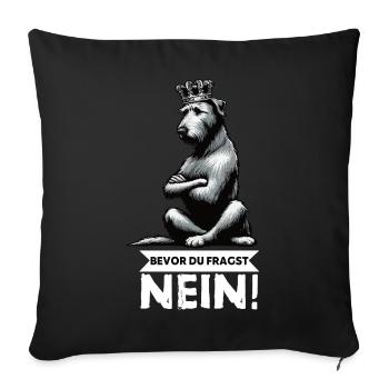 Avant que vous ne demandiez Pas de chien de loup irlandais Wolfhound - Housse de coussin décorative 45 x 45 cm - noir - Devant