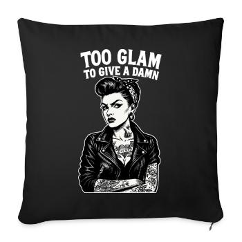 Rockabella Pin-Up: Outlaw Tattoo Girl & Lederjacke - Sofakissenbezug 45 x 45 cm - Schwarz - Vorne