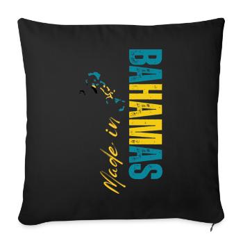 Fabriqué aux Bahamas, né aux Bahamas - Housse de coussin décorative 45 x 45 cm - noir - Devant