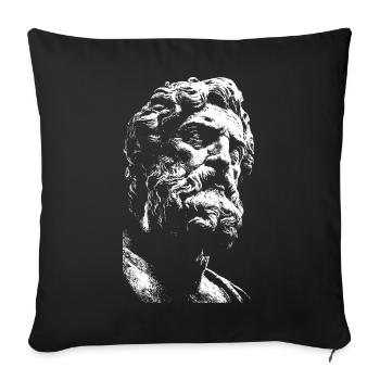 Pure Stoicism – Ancient Philosopher's Portrait - Sofa pillowcase 17,3'' x 17,3'' (45 x 45 cm) - black - Front