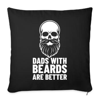 Les pères barbus sont meilleurs | Conception du crâne - Housse de coussin décorative 45 x 45 cm - noir - Devant