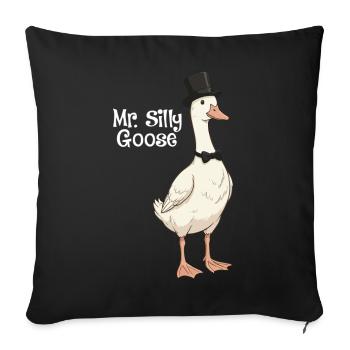 Monsieur l’Oie Idiote Humour de mariage du marié - Housse de coussin décorative 45 x 45 cm - noir - Devant