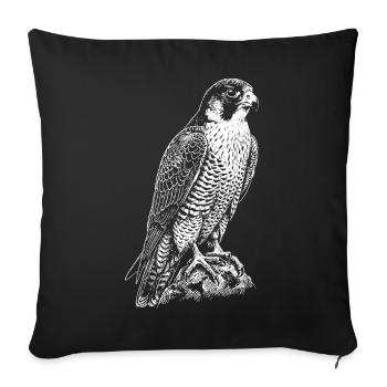 Predatory Falcon Silhouette - Sofa pillowcase 17,3'' x 17,3'' (45 x 45 cm) - black - Front