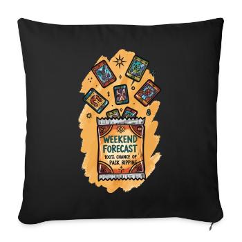 trading card - Weekend Forecast Chance Of Pack - Sofa pillowcase 17,3'' x 17,3'' (45 x 45 cm) - black - Front