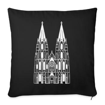 Cologne Cathedral Design White Sillouette - Sofa pillowcase 17,3'' x 17,3'' (45 x 45 cm) - black - Front