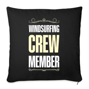 Windsurfing Crew - Sofakissenbezug 45 x 45 cm - Schwarz - Vorne