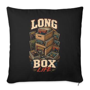 Comic Collector Long Box Life - Sofa pillowcase 17,3'' x 17,3'' (45 x 45 cm) - black - Front
