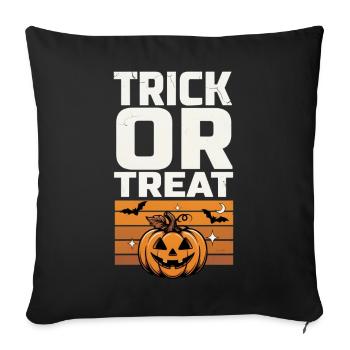 Halloween de bonbons ou sort – Halloween à la citrouille - Housse de coussin décorative 45 x 45 cm - noir - Devant