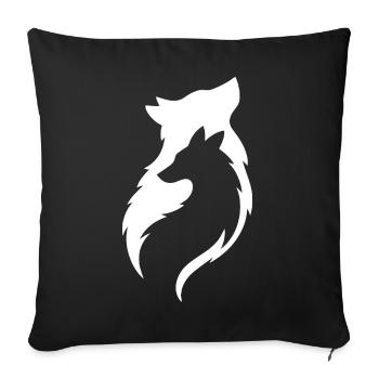 Loup dans l’art mystique de la nature sauvage du loup - Housse de coussin décorative 45 x 45 cm - noir - Devant