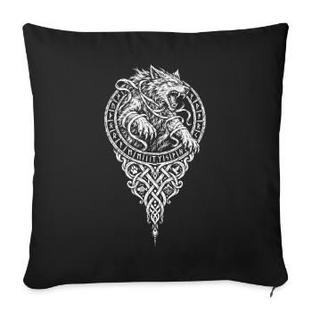 Der gebundene Wolf – Fessel aus sechs Dingen - Sofakissenbezug 45 x 45 cm - Schwarz - Vorne